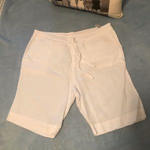 James Perse White Linen Shorts